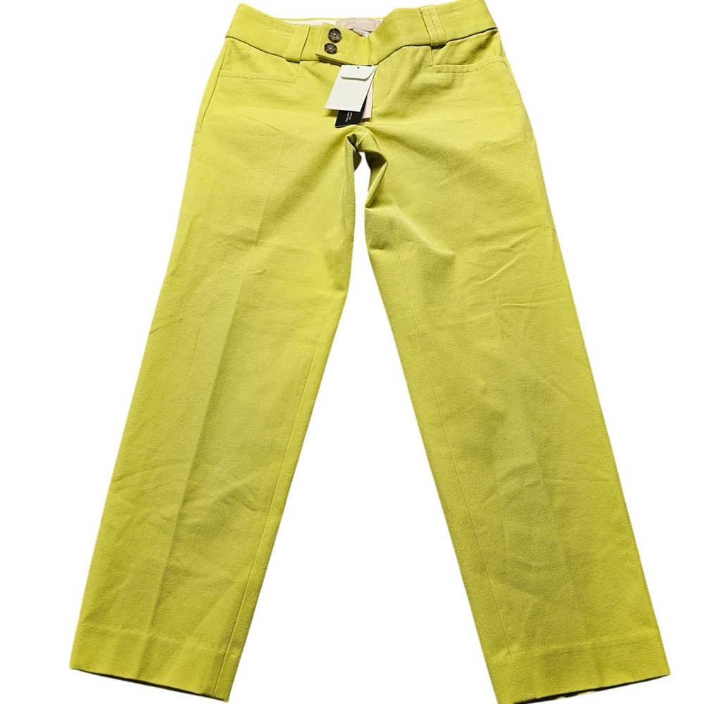 NWT Banana Republic Martin Fit Straight Leg Pants Womens 00P Yellow Petite Neon